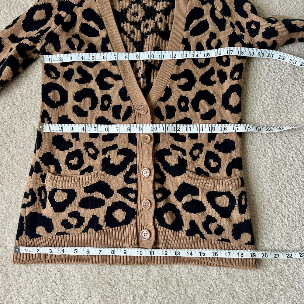 LOVE BY DESIGN Studded Leopard Print Cardigan Sweater—SZ. Small - Picture 11 of 16